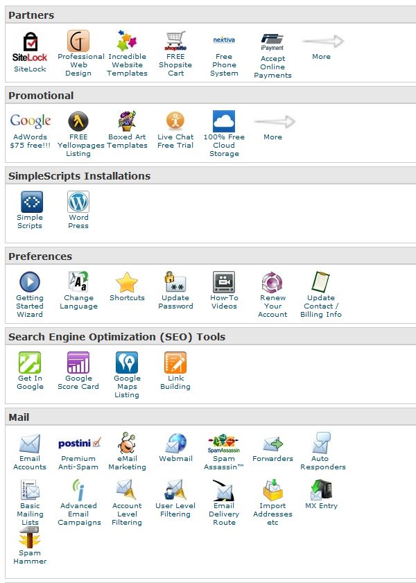 Blue Host Cpanel