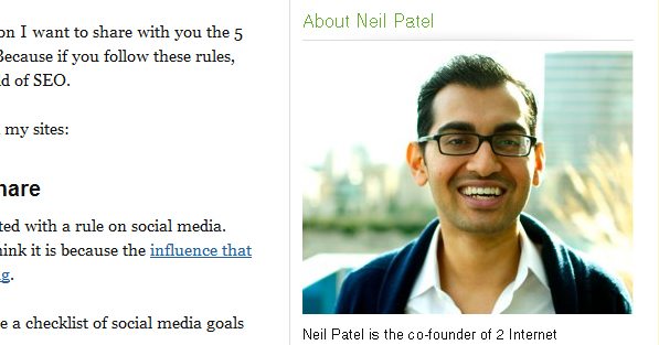 Neil Patel's sidebar