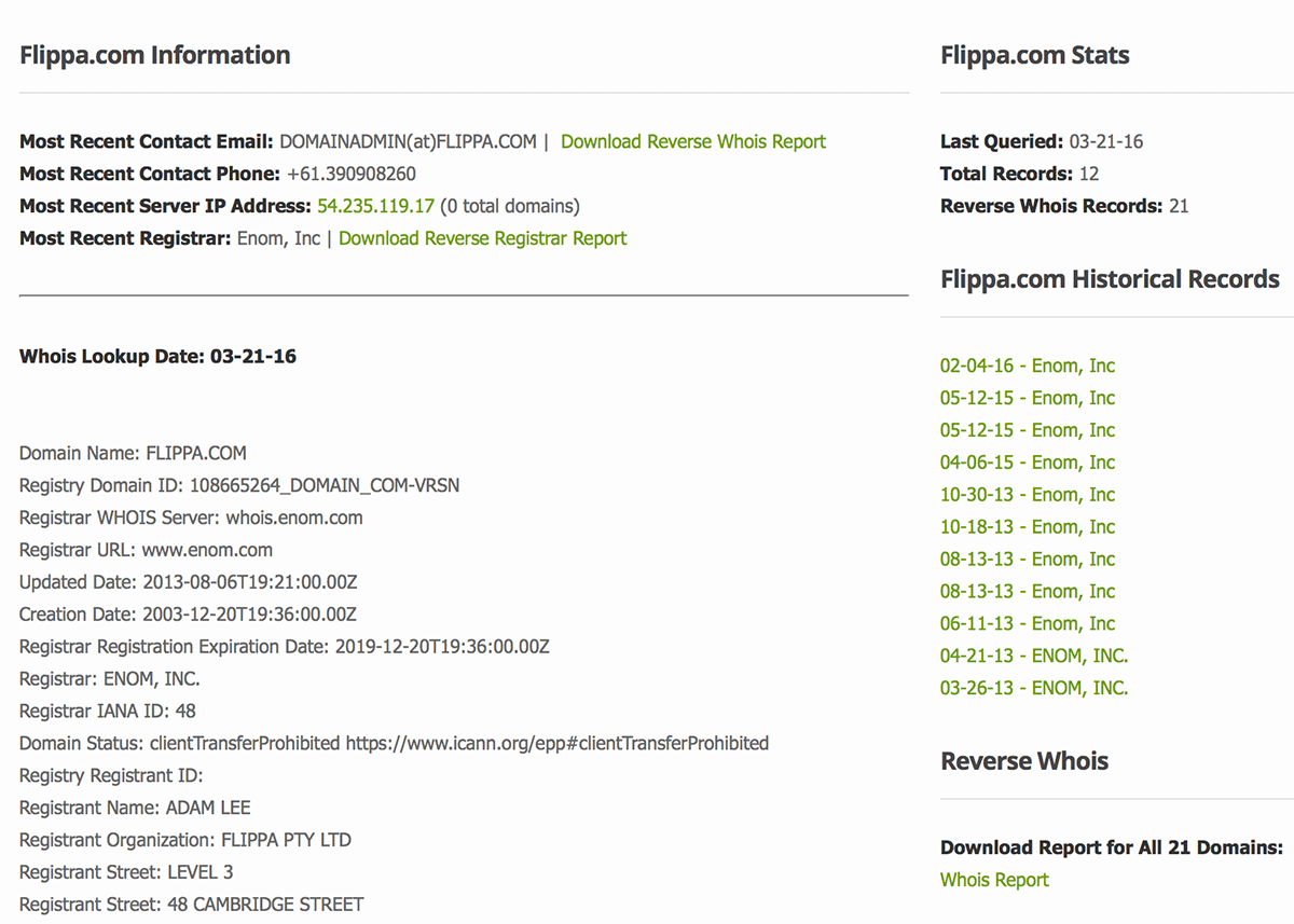 domain lookup