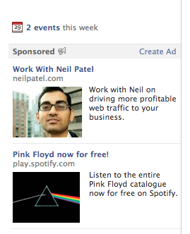 Neil Patel advertising on Facebook