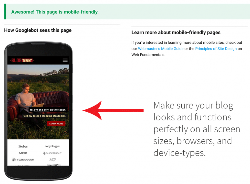 mobile responsive blog