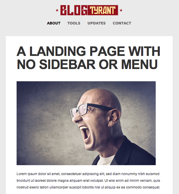 landing page