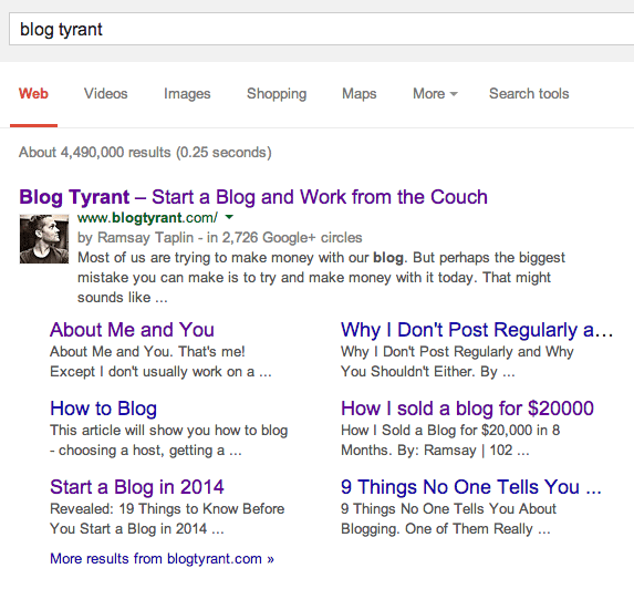Blog Tyrant google results