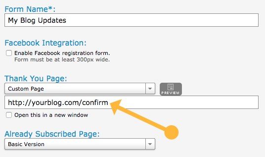 confirmation page