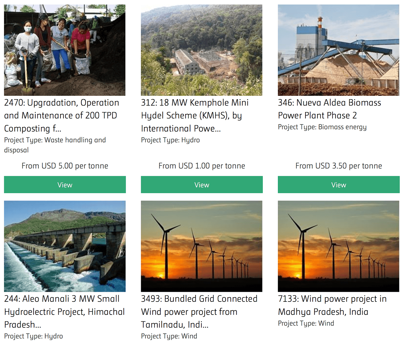 opciones de carbono