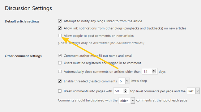 disable comments