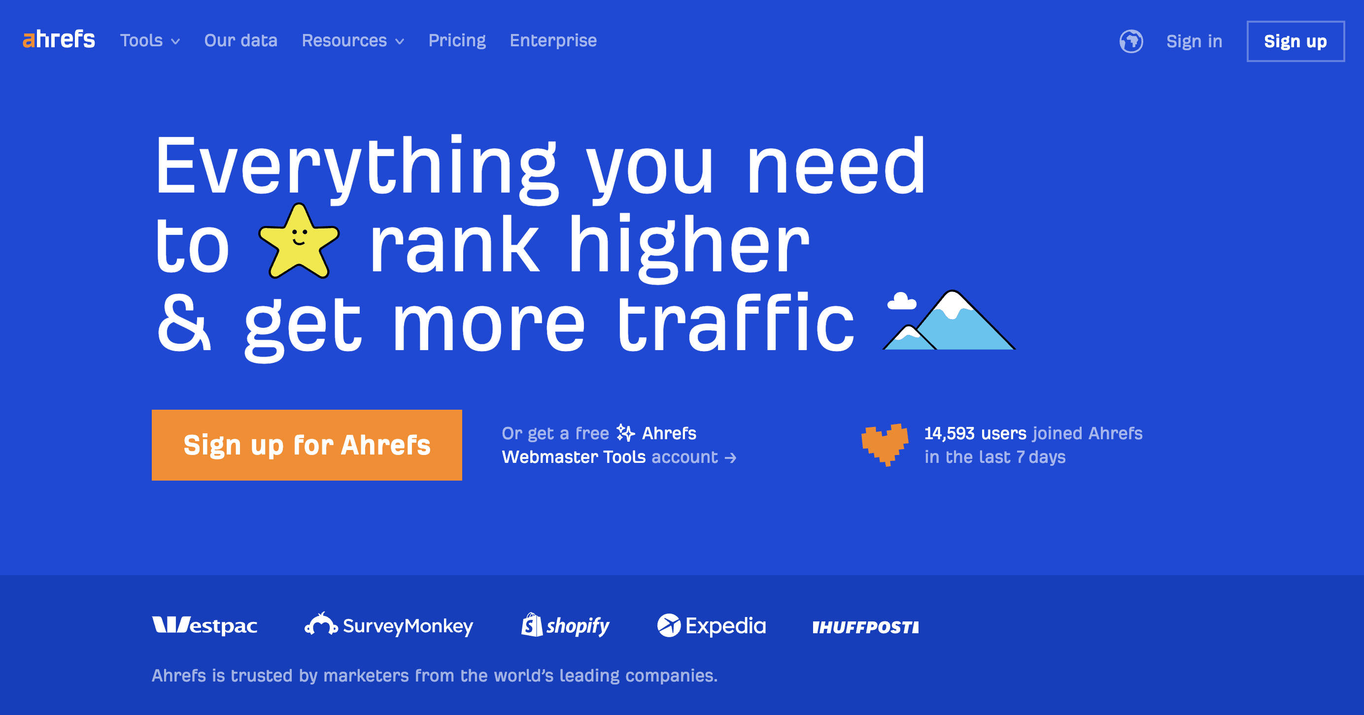 ahrefs homepage.