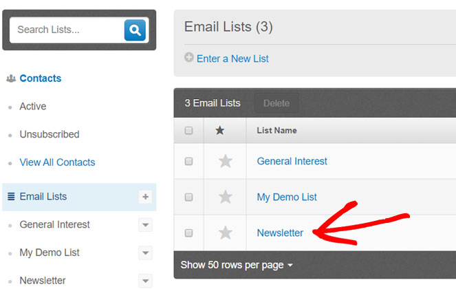 choose newlsetter - create an email newsletter