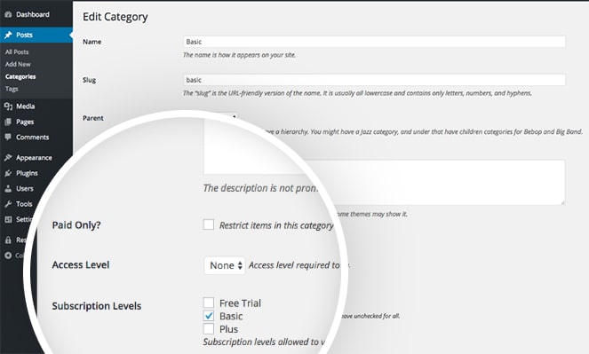 restrict post categories to wordpress members only
