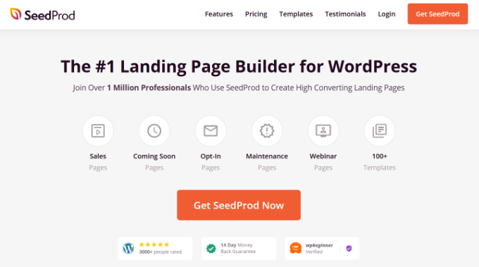 seedprod landing page builder
