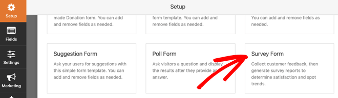 WPForms Survey Form Template