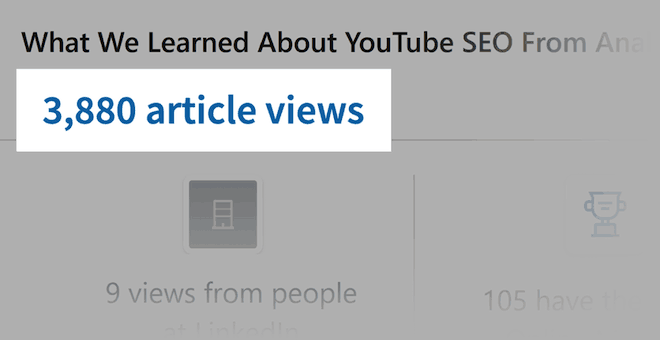 backlinko old post article views on LinkedIn
