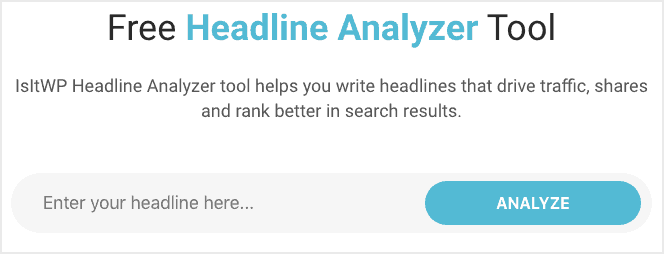 IsItWP Headline Analyzer Tool