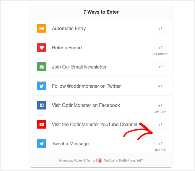 optinmonster giveaway social shares example