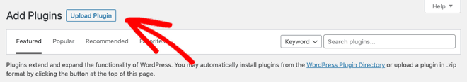 upload plugin button