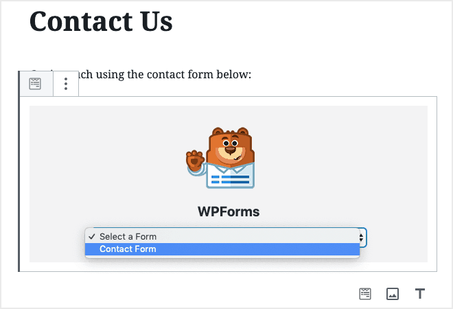 select contact form