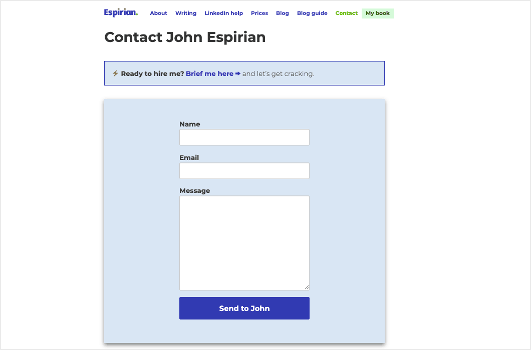 espirian contact page