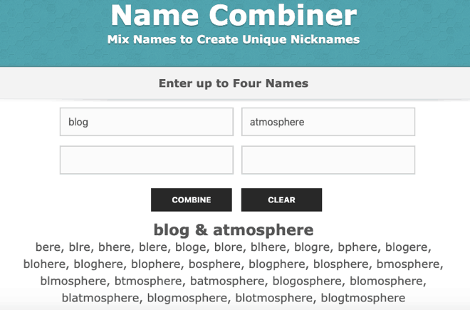 create unique names with name combiner