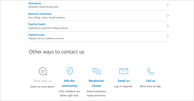 paypal contact page