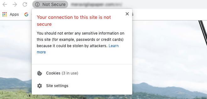connection not secure