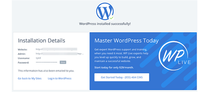 wordpress-successfully-installed