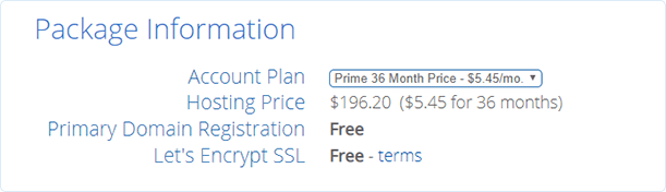bluehost-package-information