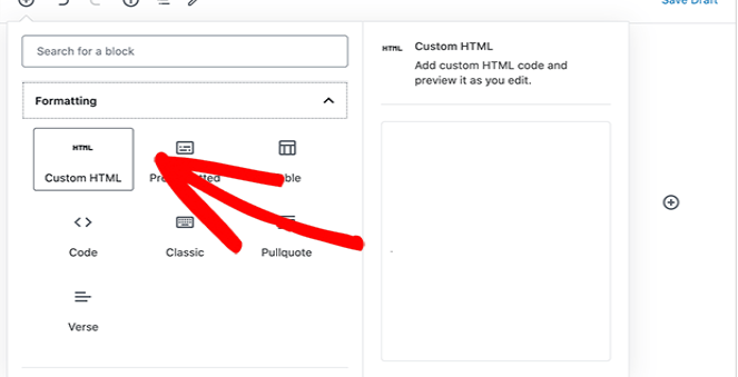 add code in custom html