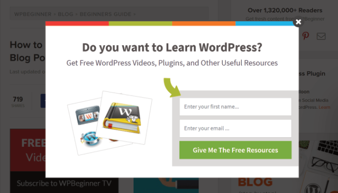 WPBeginner - Blog Tyrant Write a newsletter - optin box