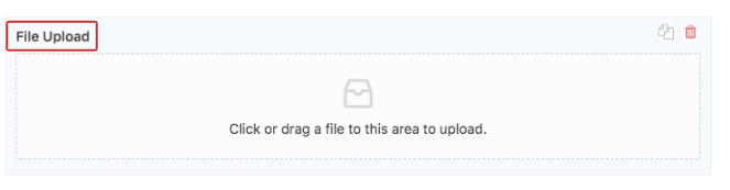Showing the file upload label on top of the upload box 