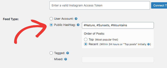 Public hashtag allows you to set up and display an instagram hashtag feed 