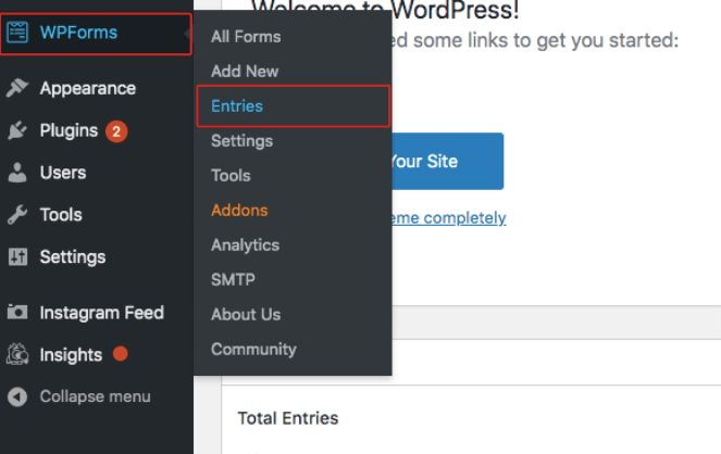 Click on entries in WPForms to view your uploaded images 