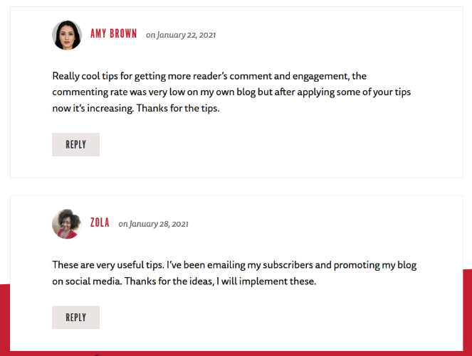 blog comments are a social proof example