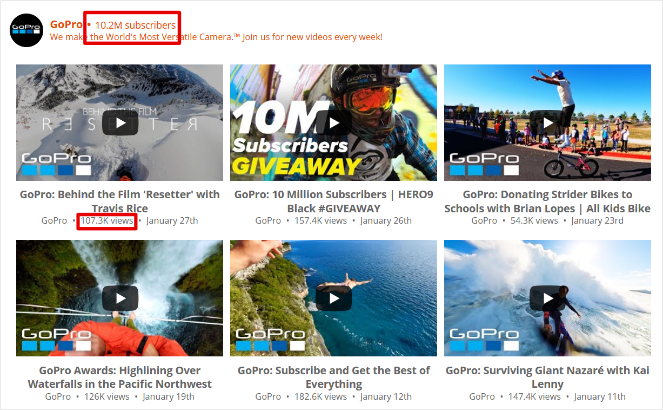 display youtube subscribers and views using Smash Balloon plugin