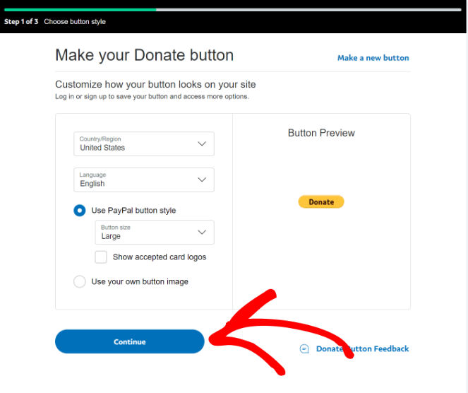 Paypal donate button