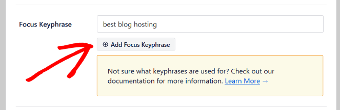 add focus keyphrase in all in one seo