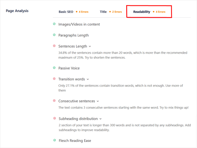 content readability analysis