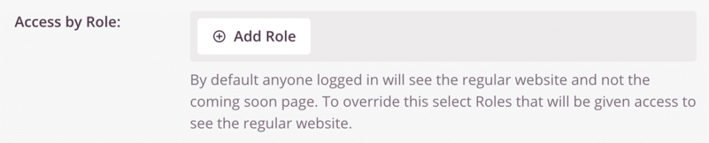 define roles for your coming soon page