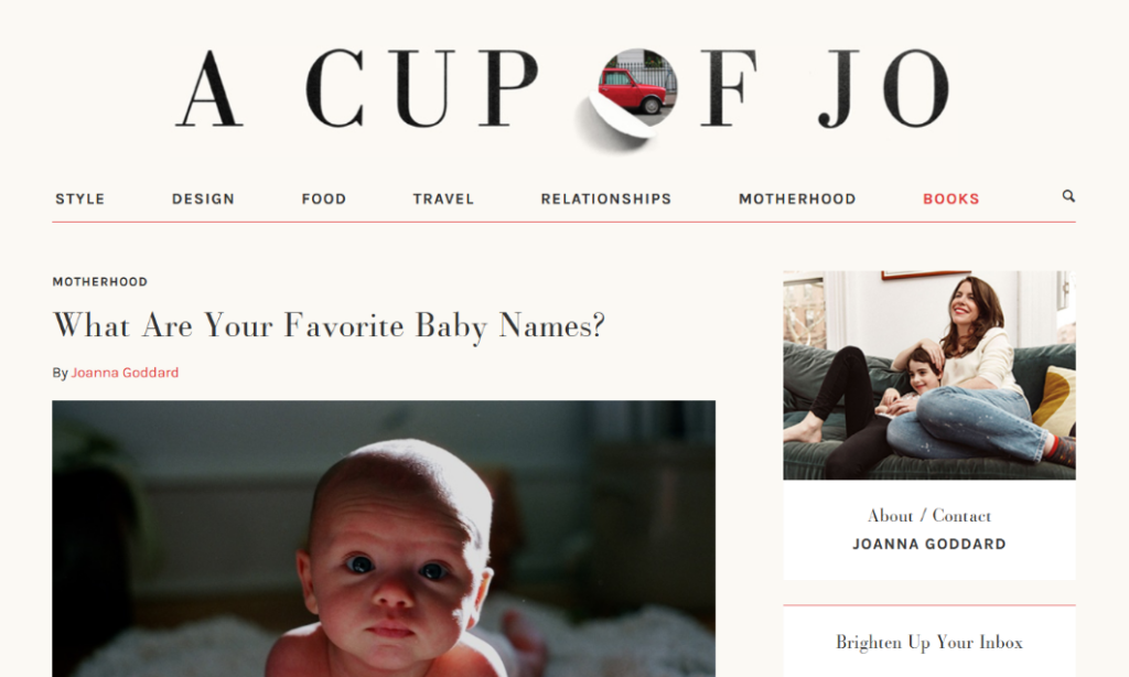 blog design tips cup of jo