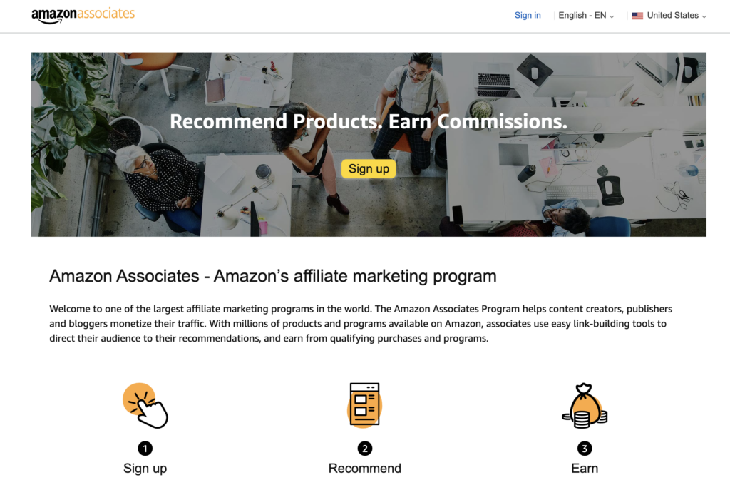 amazon associates best affiliate programs for beginners.