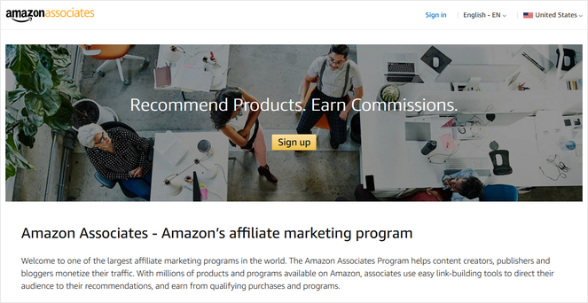 amazon associates best affiliate programs for beginners