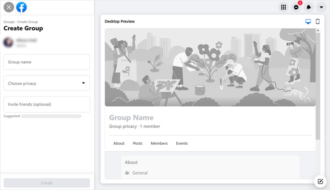 create group page