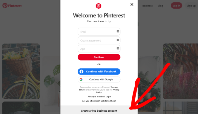 create a pinterest business account