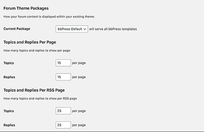 forum theme settings