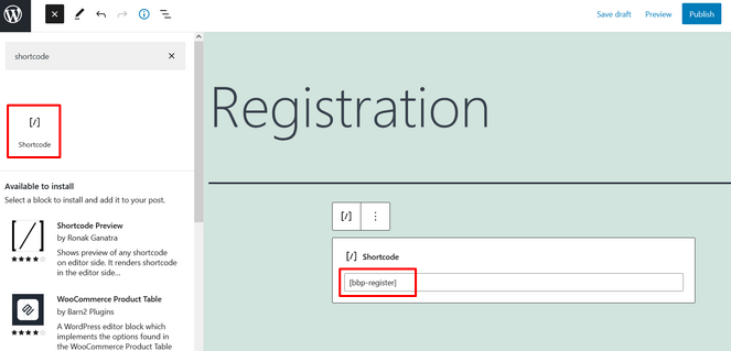 create registration page