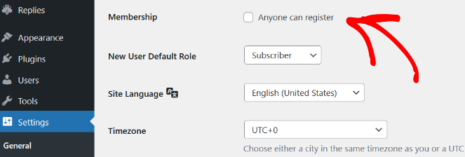 settings anyone can register