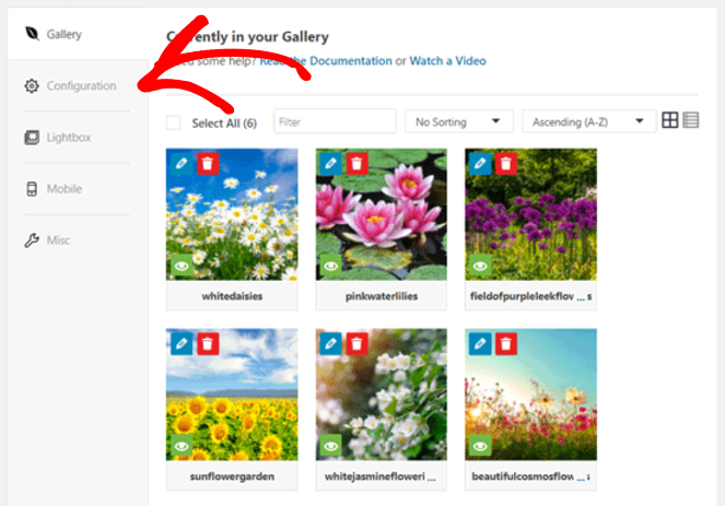 configure your image gallery