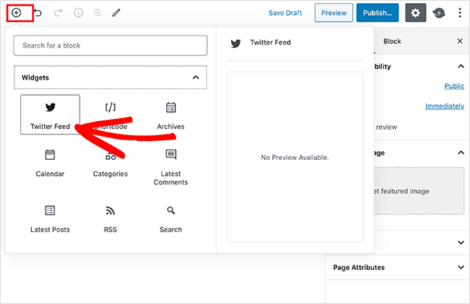 plus - Blog Tyrant add twitter feed widget to page