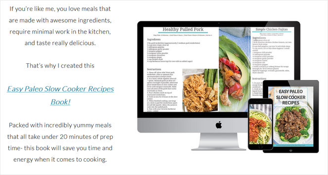 food blog recipe ebook example