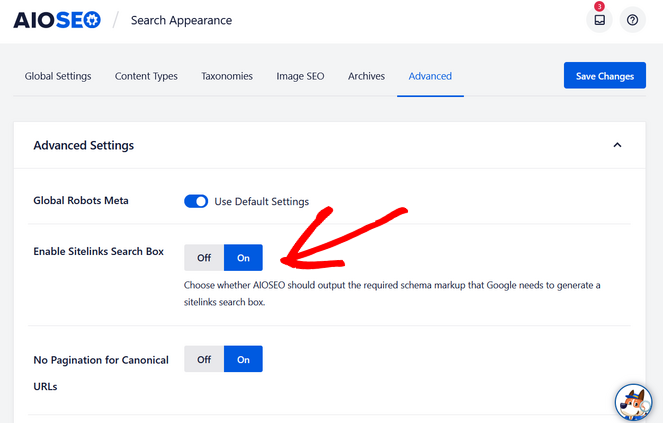 enable sitelinks search box aioseo