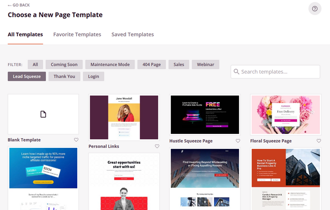 page templates from seedprod